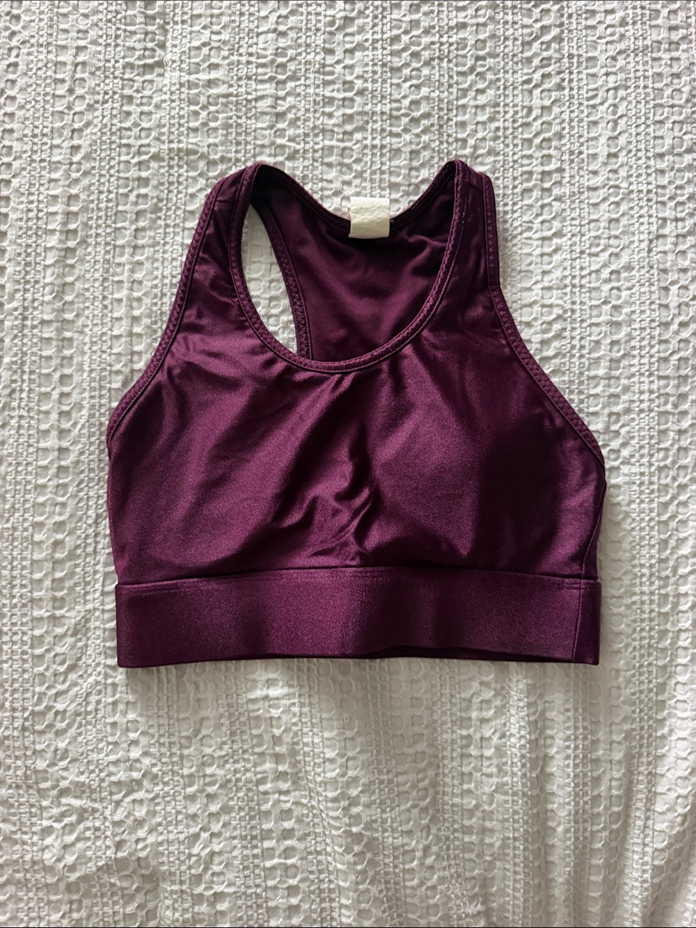 Fabletics Deep Plum Racerback Sports Bra